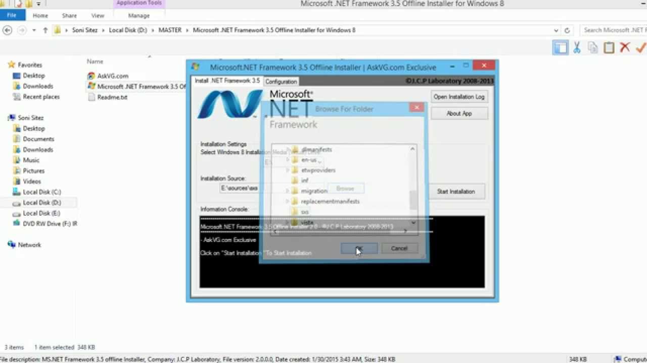 .net framework windows 8 1